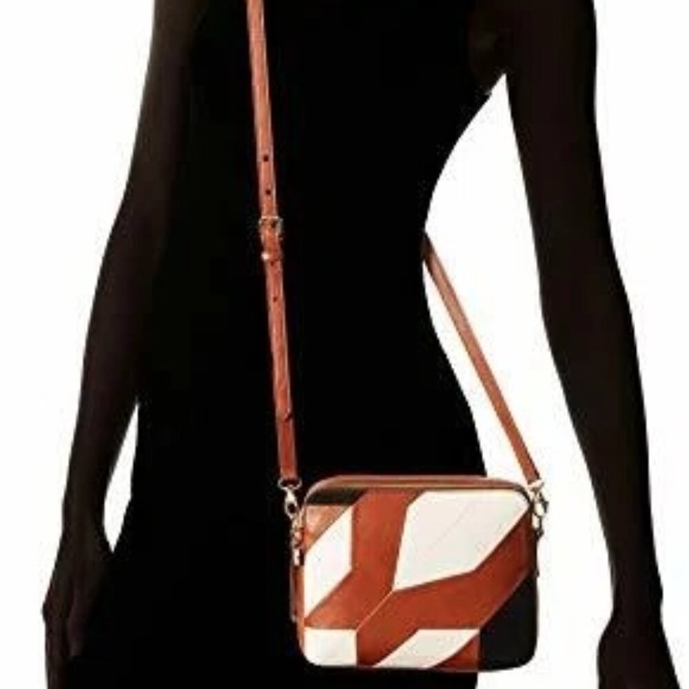 NWT Fossil Sydney Womens Brown/multi Leather Patchwork Crossbody Handbag